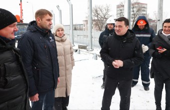 Андрей Воробьев проверил ход строительства транспортной развязки в Мытищах