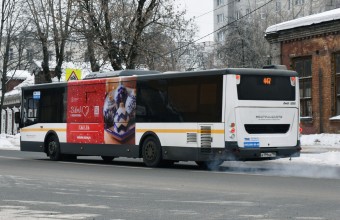На автобусах появились изображения ремесленных изделий в рамках «Зимы в Подмосковье»